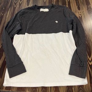 Abercrombie & Fitch Gray & white long sleeve